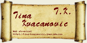 Tina Kvačanović vizit kartica